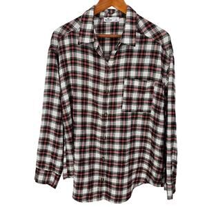 Hollister Plaid Flannel Button Up Shirt Large Holiday 90s Grunge Outdoor Street